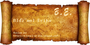 Blümel Erika névjegykártya